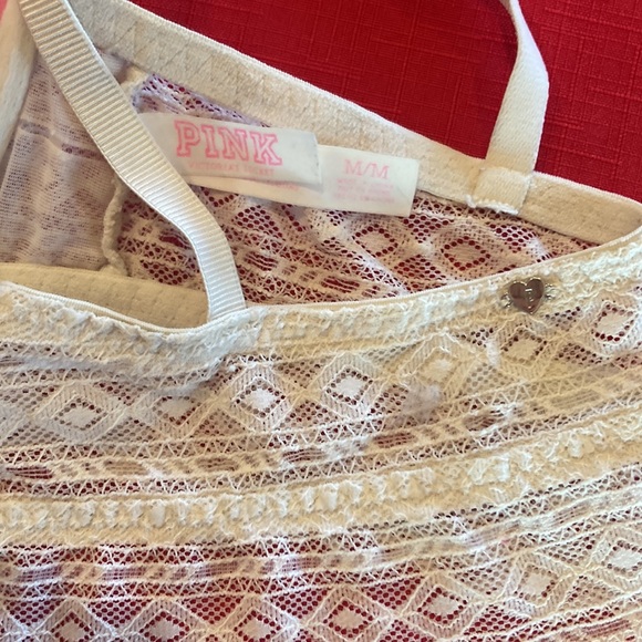 Pink size medium cream colored padded bralette - Picture 3 of 3